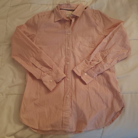 Striped Collared Linen Button Down - Picture 1 of 5